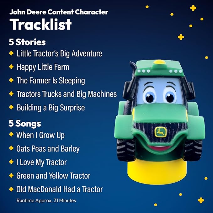 John Deere Tractor Figurine Cartridge – Projects 5 Farm Stories and 5 Songs, Over 30 Minutes of Audio Content | Gift and Toy for Ages 3+-BubblyBeeBaby