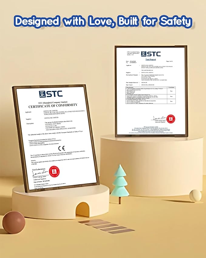 Interactive Sensory Soft Cloth Book, Educational Crinkle Quiet Activity Busy Book for Babies,Toddler Travel Toy Gift for 1-3 Year Old Boys and Girls (A Berry Special Day)-BubblyBeeBaby