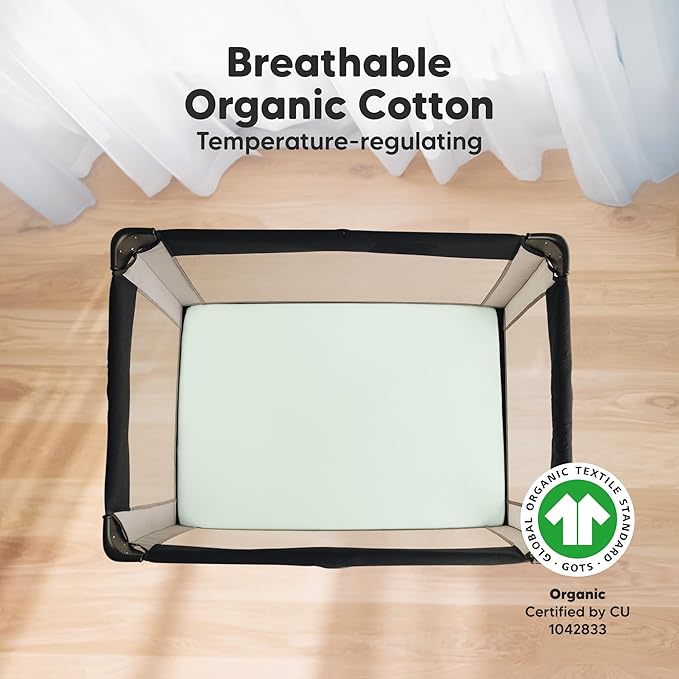 KeaBabies 2-Pack Organic Crib Sheets for Boys, Girls - 52x28 Fitted Crib Mattress Sheet Neutral, Breathable Jersey Cotton Cover for Baby Bed, Toddler Mattress, Soft & Cute Prints (Cove)-BubblyBeeBaby