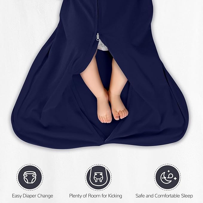 JELLYMONI Baby Sleep Sack 6-12 Months 100% Cotton Wearable Blanket, 0.5 TOG Soft Lightweight Toddler Sleeping Sack 3 Pack 2-Way Zipper Newborn Sleep Sacks-BubblyBeeBaby