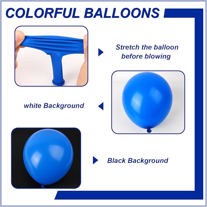 140pcs Dark Blue Round Balloons Different Sizes 18 12 10 5 Inch Latex Balloons for Arch Decoration Party Balloon Kit for Graduation Birthday Party Wedding Balloon Baby Shower Decoration-BubblyBeeBaby