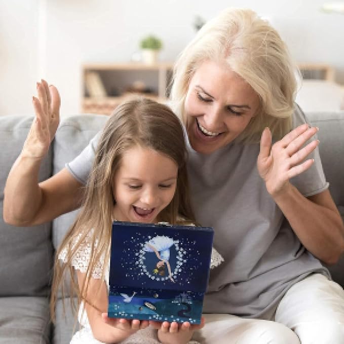 Jewelkeeper Girl's Musical Jewelry Storage Box with Spinning Ballerina, Glitter Design, Swan Lake Tune-BubblyBeeBaby