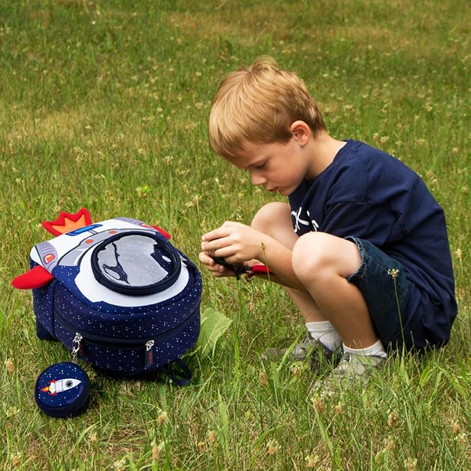 JiePai Toddler Rocket Backpack Leash Anti-lost Waterproof 3D Cartoon Kids Backpack-BubblyBeeBaby