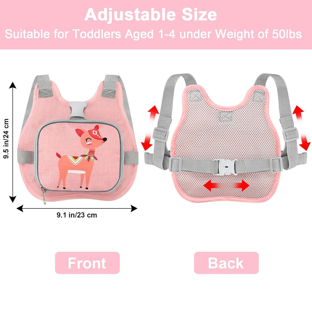 Accmor Toddler Harness Leash + Anti Lost Wrist Link, Cute Deer Kids Harness with Leash, Collapsible Child Leash Baby Walking Harness Protector Wristband Strap for Baby Girls Outdoor