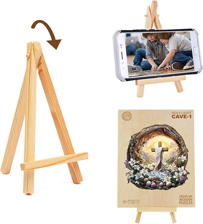 KAAYEE Wooden Puzzles for Adults, 3D Vision Effect Holy Light Cross Wooden Jigsaw Puzzle Unique Shape Wood Puzzle Adult, 3D Effect Flat Puzzle Birthday Family Game (M-11.4 * 11.3 in-200pcs)-BubblyBeeBaby