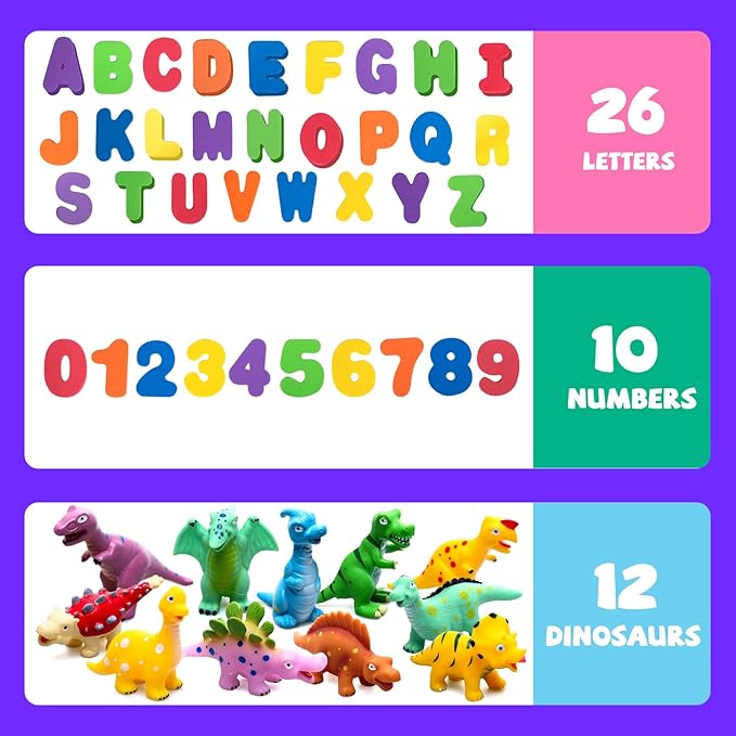 Hely Cancy Dinosaur Bath Toys Mold Free-BubblyBeeBaby