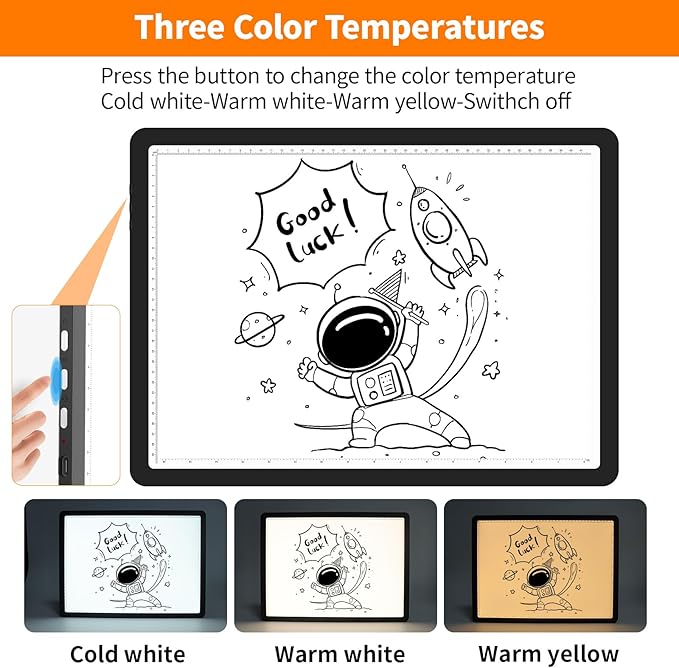 Elice Magnetic A3 Light Board for Diamond Painting, Ultra-Thin Tracing LED Light Box with Side Buttons, Super Bright Diamond Art Light Pad, Light Table for Drawing, Sketching, Weeding Vinyl - Black-BubblyBeeBaby