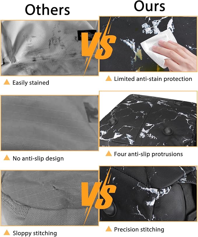 Car Seat Travel Bag for Airplane,Infant Seat Travel Bag with Shoulder Strap,Padded Car Seats Backpack with Reflective Stripes,Large Carseat Carrier Bag Travel Car Seat Cover, Black marble-BubblyBeeBaby