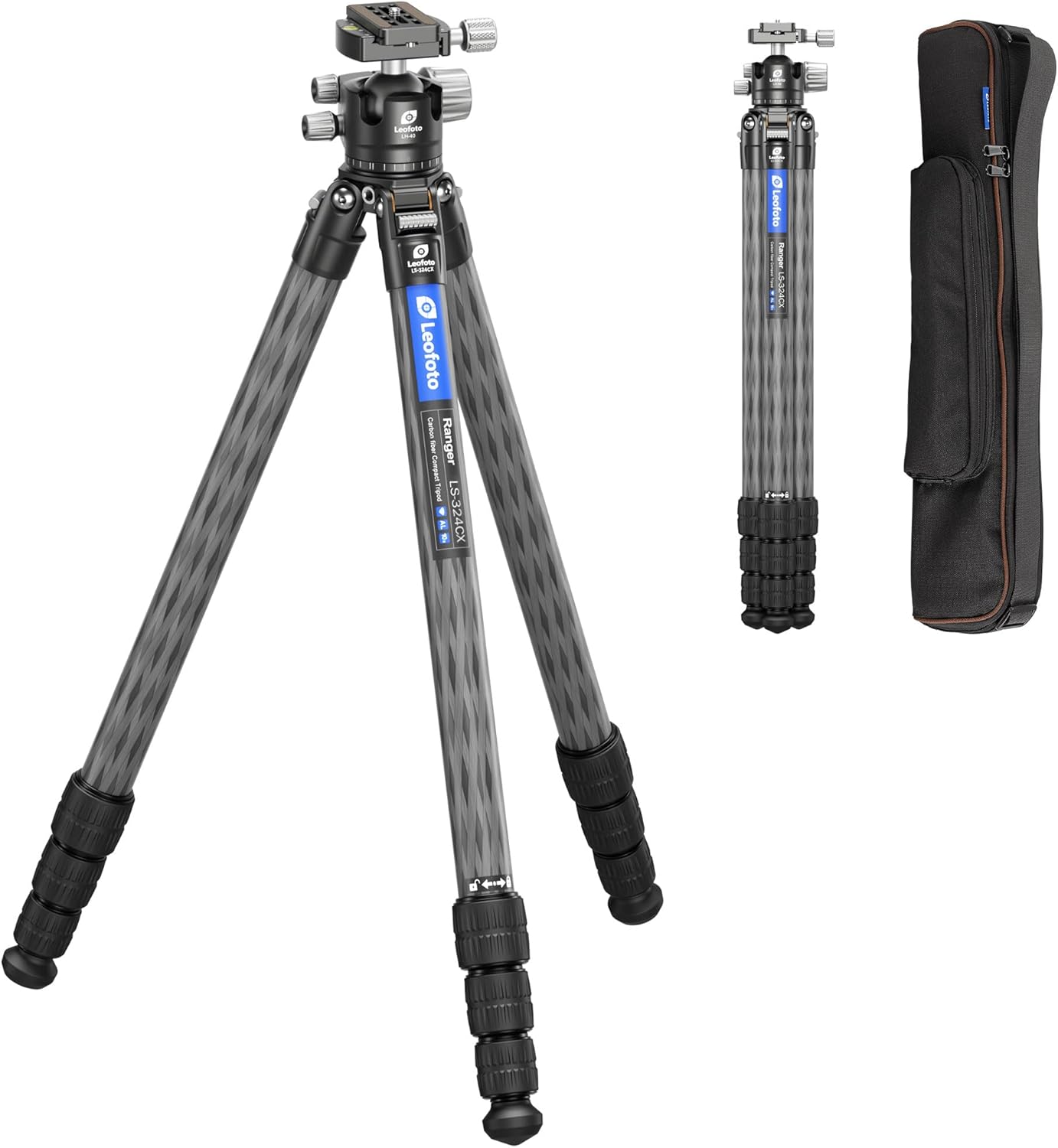 71" Travel Tripod Carbon Fiber for Camera, Compact Lightweight Tripod with 360°Panorama Ball Head,QR Plate, Removable Center Column, Load up to 15kg/33lbs