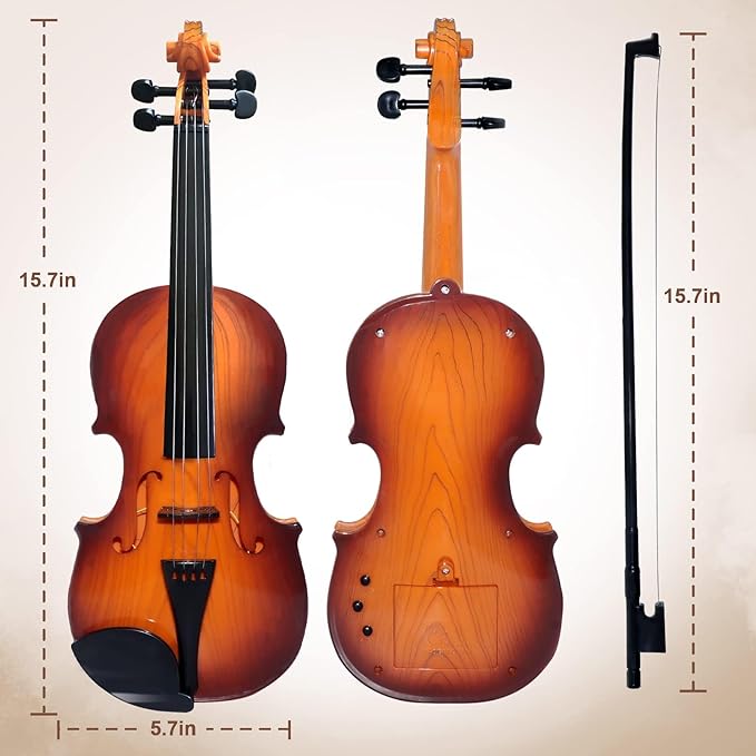 16 Inch Violin Toy for Kids, 4 Strings Violin Toys Musical Instruments for Children,Multifunctional Portable Electronic Instrument-BubblyBeeBaby