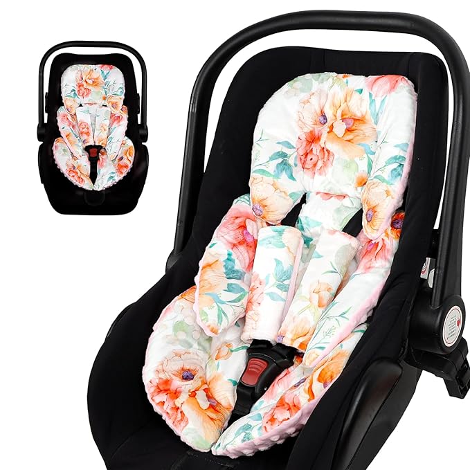GFU Infant Stroller mat, Fits for Stroller, Swing, Flowers-BubblyBeeBaby