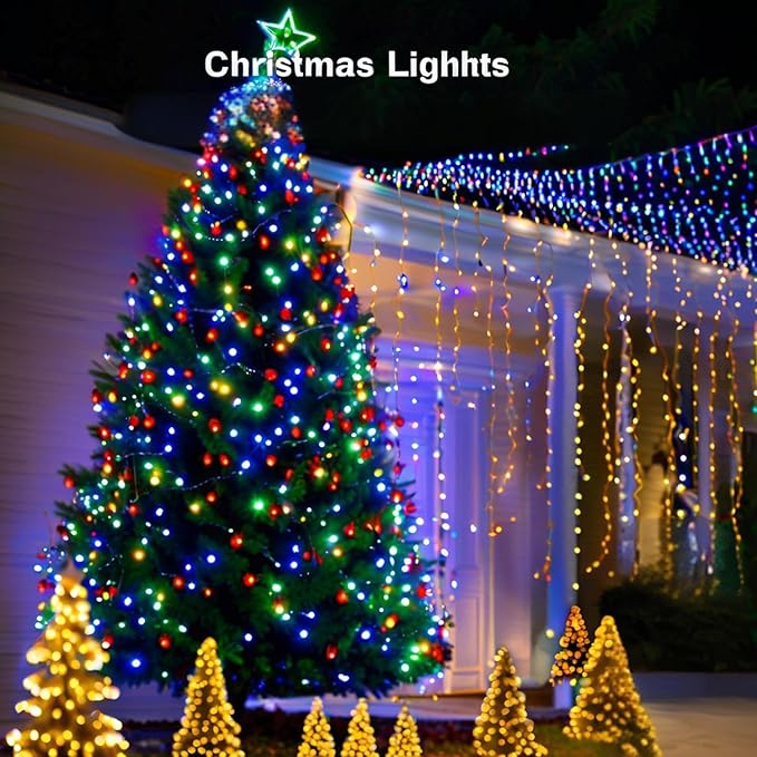 132FT Rope Lights for Outside,2 Pack 66FT Connectable String Lights Outdoor Waterproof IP67,8 Modes 400 LEDs Rope Lighting for Garden,Party,Indoor Bedroom,Christmas Eaves Decor,Coloured-BubblyBeeBaby