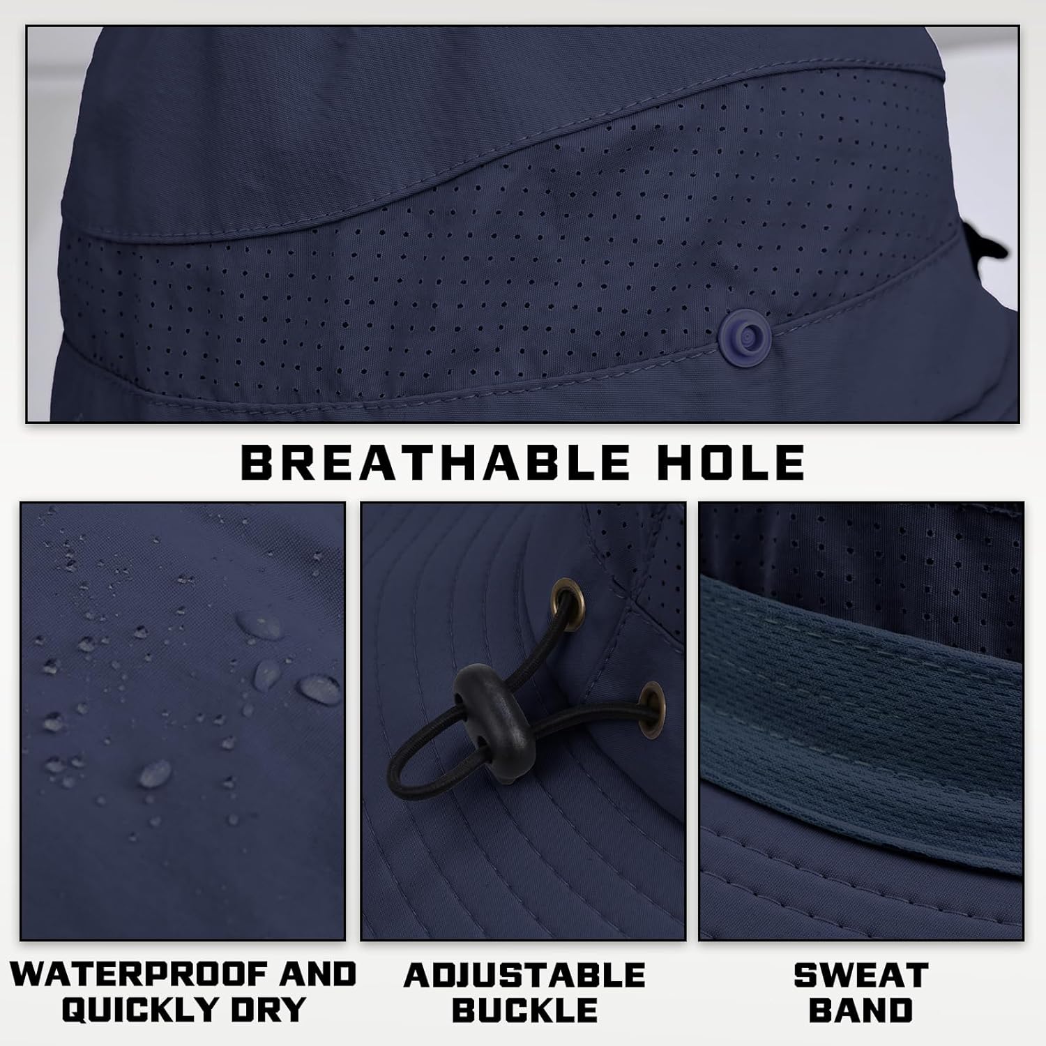 Sun Hats for Men Women, UPF50+ Protection Safari Hat,Wide Brim Fishing Hat with Neck Flap,Bucket Hats for Beach Hiking