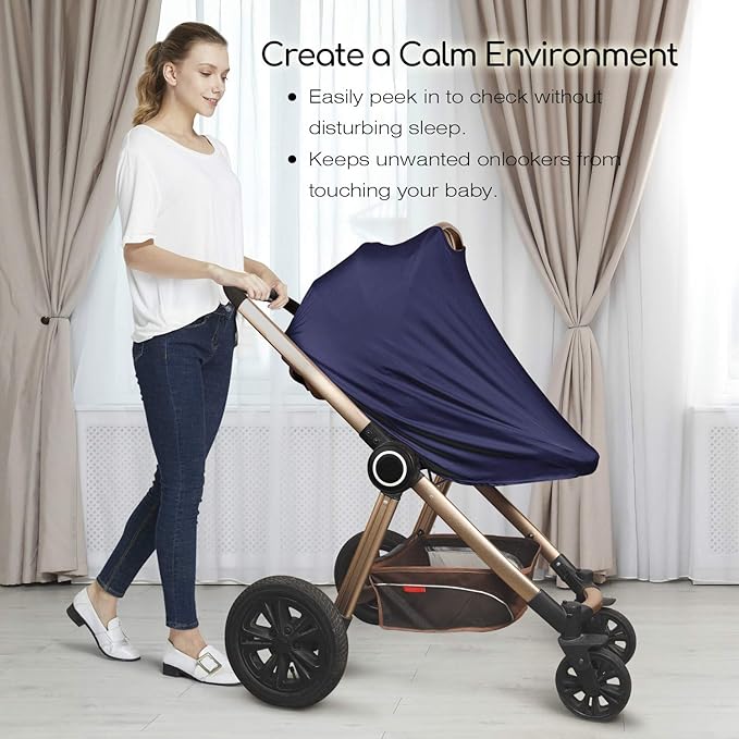 Nursing Cover & Baby Nursing Poncho,Multi Use Breastfeeding Cover for CarSeat Canopy, High Seat Cover, Stroller Cover, Shopping Cart Cover,Nursing Scarf for Boy and Girl by Kefee Kol (Blue)-BubblyBeeBaby