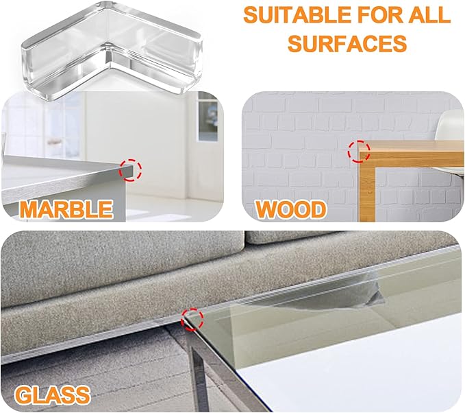 HOMREALM Baby Proofing 20 Pack Corner Guards Furniture Corner & Edge Safety Bumpers Corner Covers Protectors Baby Proof Bumper & Cushion to Cover Sharp Furniture & Table Edges (L Shape)-BubblyBeeBaby