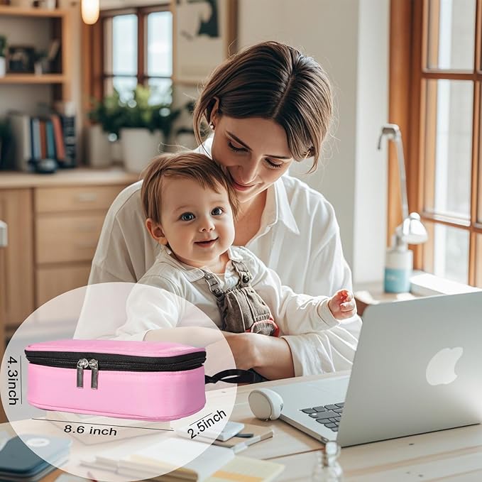 Insulated Breastmilk Cooler Bag with 2 Ice Packs - Breastmilk Cooler Organizer Bag for Daycare, Breastfeeding Mom Travel Outdoor-BubblyBeeBaby