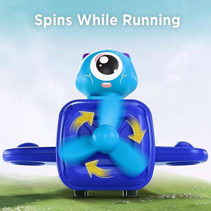 iPlay, iLearn Press to Go Car Toys for Toddlers 1-3, Baby Airplane Race Cars, Infant Push Go Play Vehicle Set, Boys Pull Back Friction Car for 6-9-12-18 Month, 1st Birthday Gift for 1-2 Years Old Kids-BubblyBeeBaby