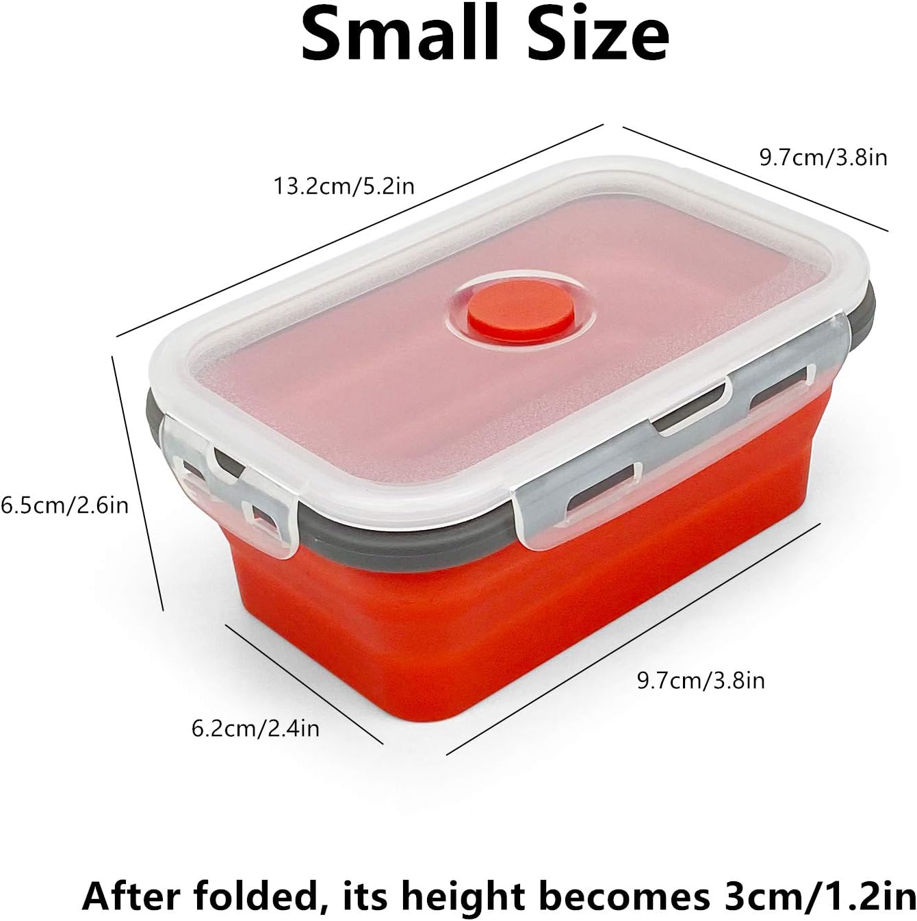 ECOmorning 3 Piece Silicone Food Storage Containers Collapsible Silicone Bowl with Airtight Silicone Lids, Collapsible Lunch Box - Microwave, & Freezer Safe, 350ML