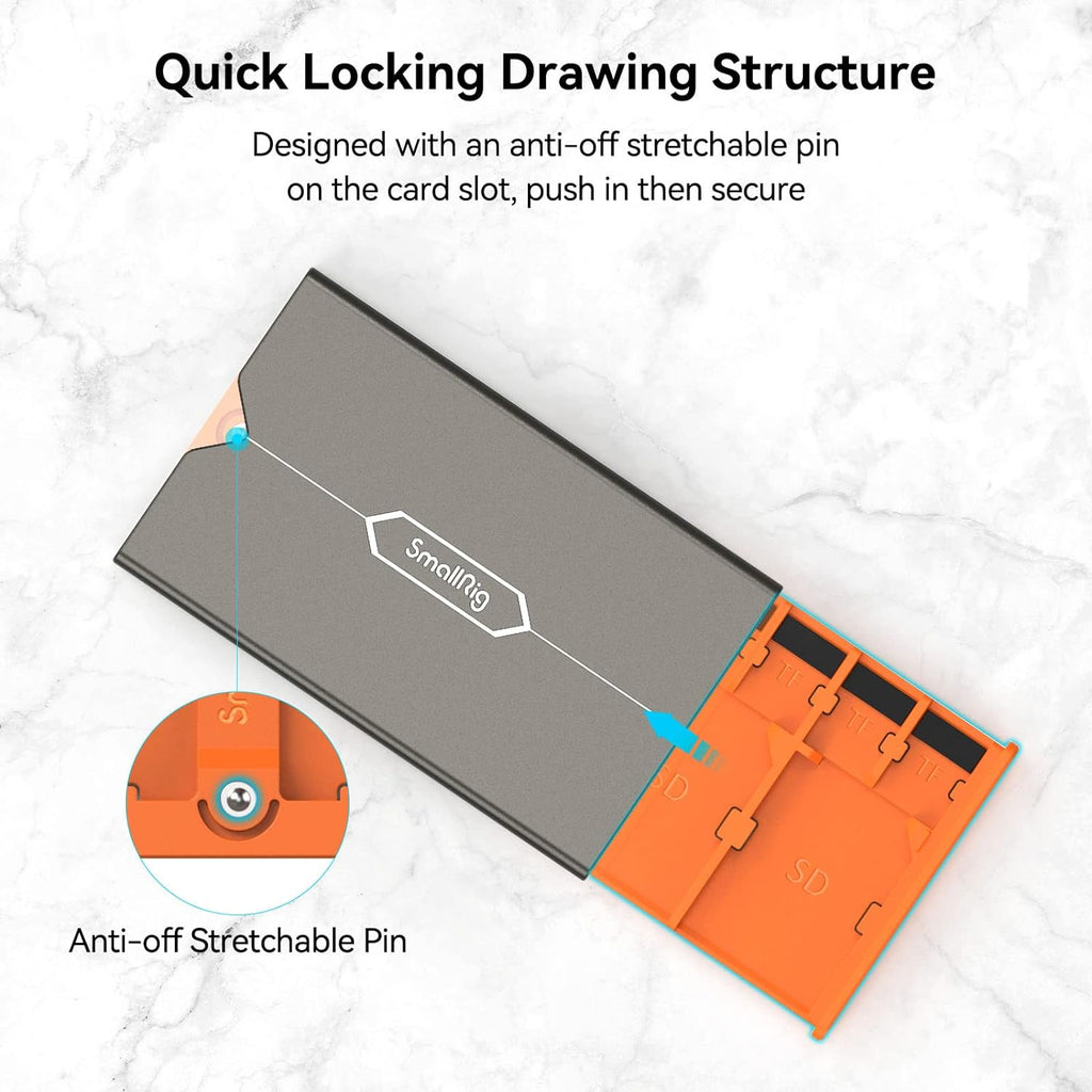 SMALLRIG Memory Card Storage Case - 8 Slot Holder for SD, CFexpress Type-A & TF Cards - Photography Enthusiasts - 4107