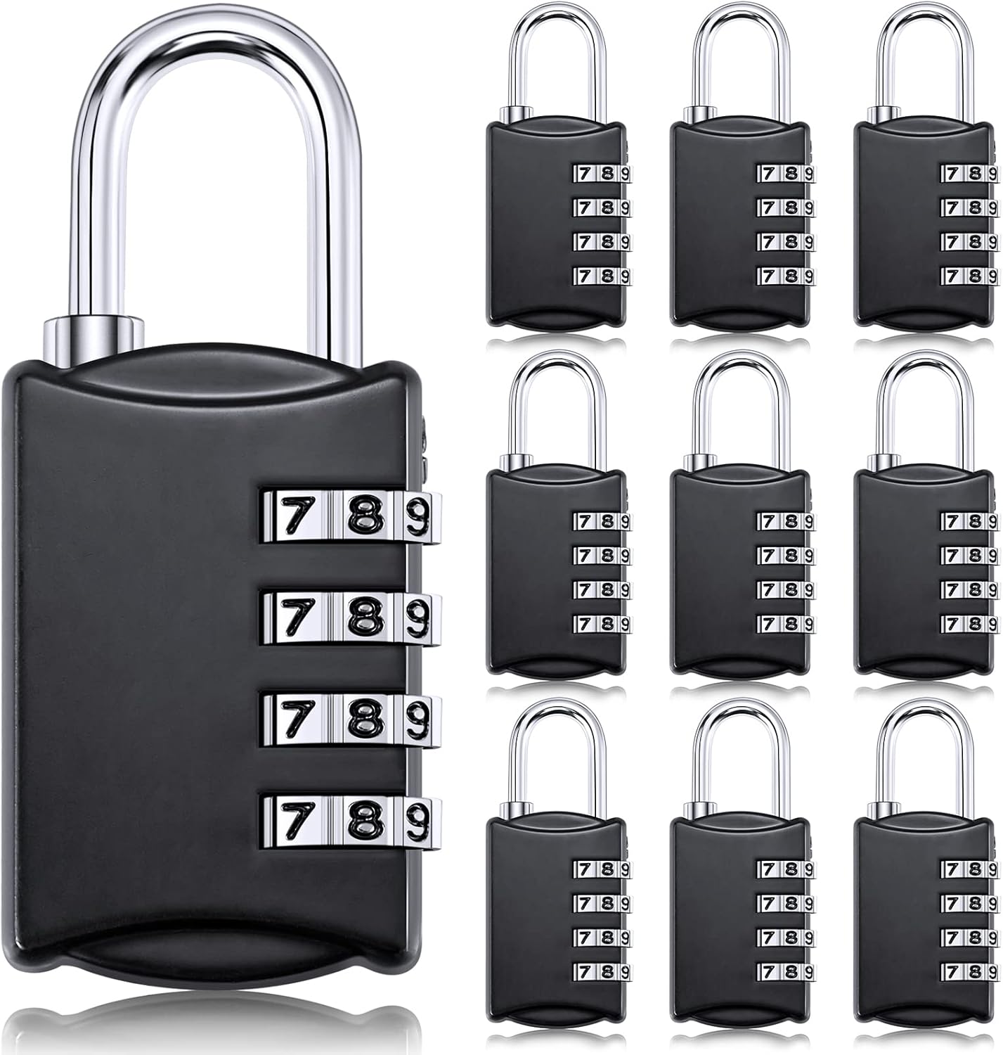 Moxweyeni 10 Pcs 4 Digit Combination Lock Small Combo Luggage Number Locks Outdoor Waterproof Padlock for Traveling Toolbox Gym Door Locker Suitcases Employee Hasp Storage
