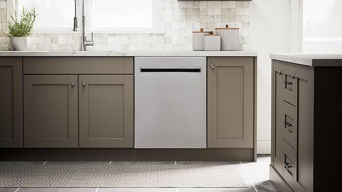 Kenmore 24" Built-in Stainless Steel Tub Dishwasher EasyFlex 3rd, SmartWash, UltraWash Plus, TurboDry, Adjustable Rack, Energy Star Certified, Fingerprint Resistant-BubblyBeeBaby