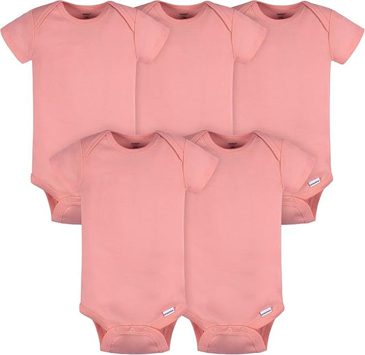 Gerber baby-boys 5 Pack Onesies Multi-packs Bundle Interlock 180 Gsm-BubblyBeeBaby