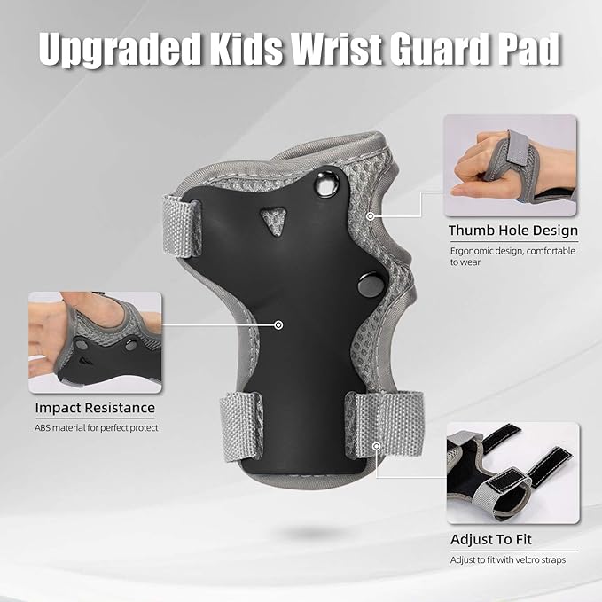 Kids Bike Helmet and Pads Set for Ages 2–14, CPSC Certified Adjustable Helmet with Knee Elbow Wrist Guards, for Skateboard, Scooter, Skating, Rollerblading, Multi-Sport Protective Gear-BubblyBeeBaby