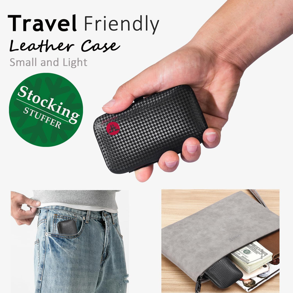 Manicure Set 9 in 1 Stainless Steel, Nail Clippers Scissors Pedicure Tools Kit - Portable Travel Grooming Kit for Men and Women with Leather Case (Red-BIG Nail Clipper)