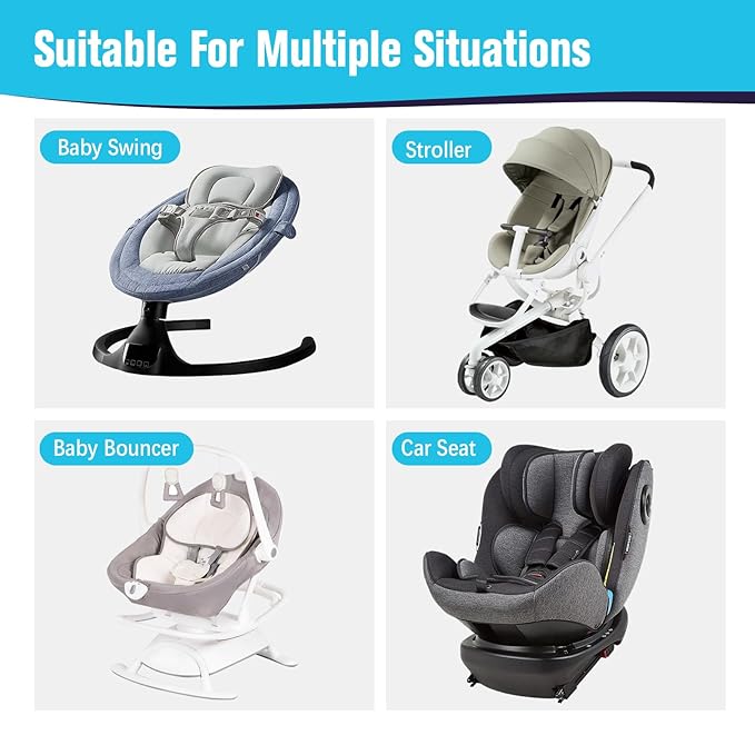 KAKIBLIN Baby Neck Pillow, Upgraded Baby Support Pillow, Head Pillows for Carseat, Newborn Neck Support for Car Seat,Pushchair,Travel (White Star)-BubblyBeeBaby