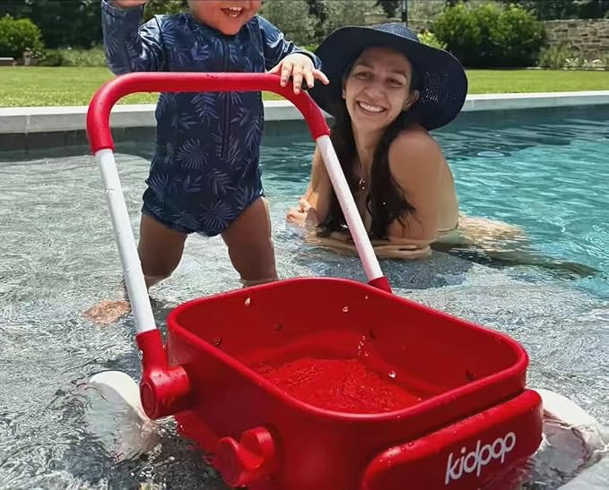 Kidpop PULA 2-in-1 Push and Pull-Along Wagon, Baby Push Walker for First Learner from 7 Month to 4 Year, One Year Birthday Gifts, Sturdy and Safe, Indoors and Outdoors (Blue)-BubblyBeeBaby