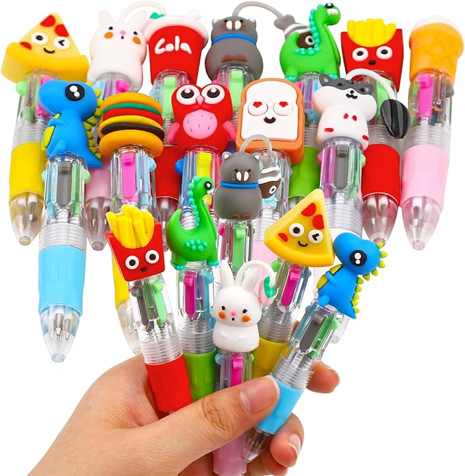 12Pcs Mini Multicolor Pens in One 4-in-1 Cute Pens Bulk for Kids, Ballpoint Pen for Birthdays and Children's Parties, Fun Pen Gifts Assorted Ink Kawaii Pen-BubblyBeeBaby