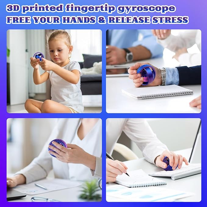 2-Pack 3D Printed Fidget Spinners for Kids & Adults - Stress Relief Toys for ADHD, Anxiety & Sensory Needs | Quiet Office Desk Toy & Party Favors - Birthday Goodie Bag Fillers for Kids-BubblyBeeBaby