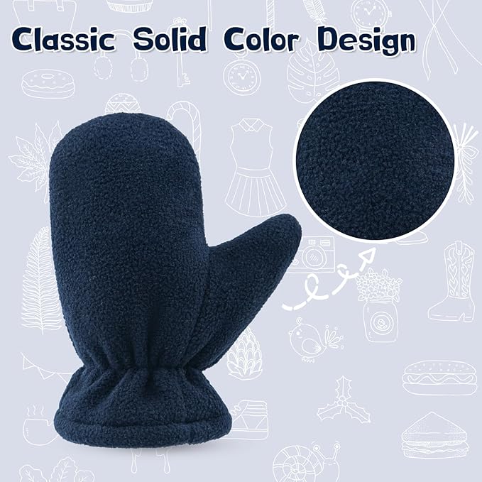 BAVST Baby Toddler Winter Mittens Girls Warm Fleece Lined Gloves Kids Sherpa Lined Mittens for Boys-BubblyBeeBaby