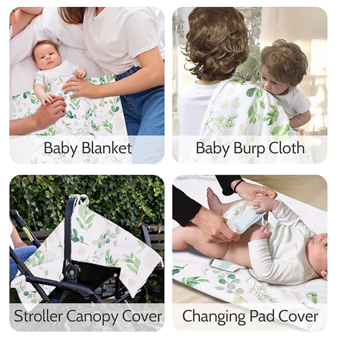 TANOFAR Car Seat Cover Baby, Carseat Covers Baby Boy Girl, Peekaboo Opening Infant Car Seat Cover for Winter, Warm & Cozy, Green Leaf-BubblyBeeBaby