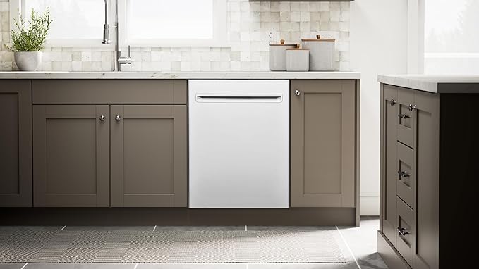 Kenmore 24" Built-in Stainless Steel Tub Dishwasher EasyFlex 3rd, SmartWash, UltraWash, TurboDry, MoreSpace Plus Adjustable Rack, Energy Star Certified, White-BubblyBeeBaby