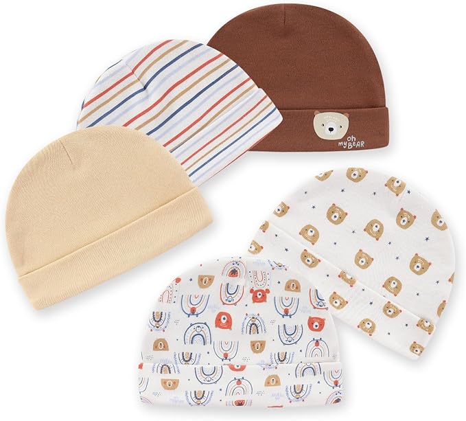 15 Pack Unisex New Born Boy Girls Hats Mittens Socks Sets Cotton Soft Infant Accessory 0-6 Months Baby Essentials-BubblyBeeBaby