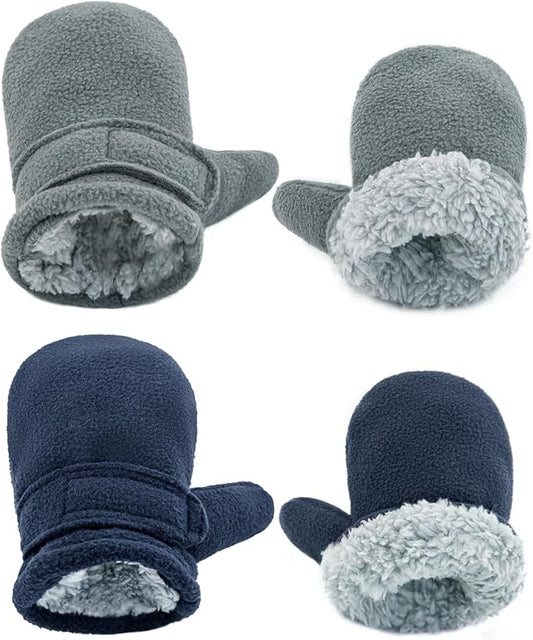 BAVST Baby Toddler Winter Mittens Girls Warm Fleece Lined Gloves Kids Sherpa Lined Mittens for Boys-BubblyBeeBaby