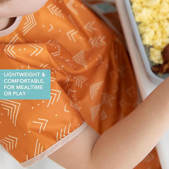 Bumkins Bibs - Toddler Bibs, Waterproof, Large for 1-3 Years, Short Sleeve-BubblyBeeBaby