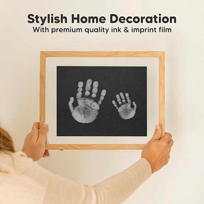 1-Pack Inkless Baby Hand and Footprint Kit - Mess Free Ink Pad for Newborn Keepsake, Dog Nose & Paw Print Kit, Clean Touch Ink Pad for Baby Hand & Footprints, Ideal New Mom Gifts(Silver, Jumbo)-BubblyBeeBaby