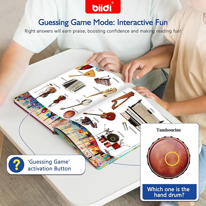 Interactive Sound Book for Kids Children,English Words Talking Book Activity for Toddler Age 3-5,Educational Learning Travel Toys for Boys Girls Birthday Gift 3 4 5 6 Year Old,Sensory Autism Toy-BubblyBeeBaby