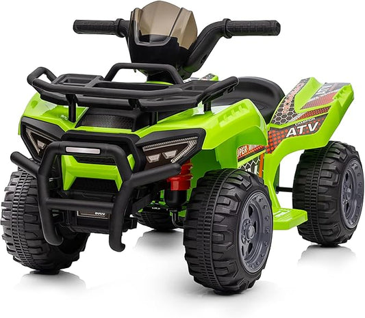 Kids ATV 4 Wheeler, 6V Ride-On Toy for Toddlers Boys & Girls with Music, Forward & Reverse - Green-BubblyBeeBaby