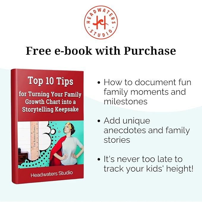 Height Ruler for Wall - Child Height Wall Chart, Height Chart for Kids Growth Chart for Wall Growth Chart Wood, Wooden Growth Chart for Wall - Gray w/Inches - 63"x5.75"-BubblyBeeBaby