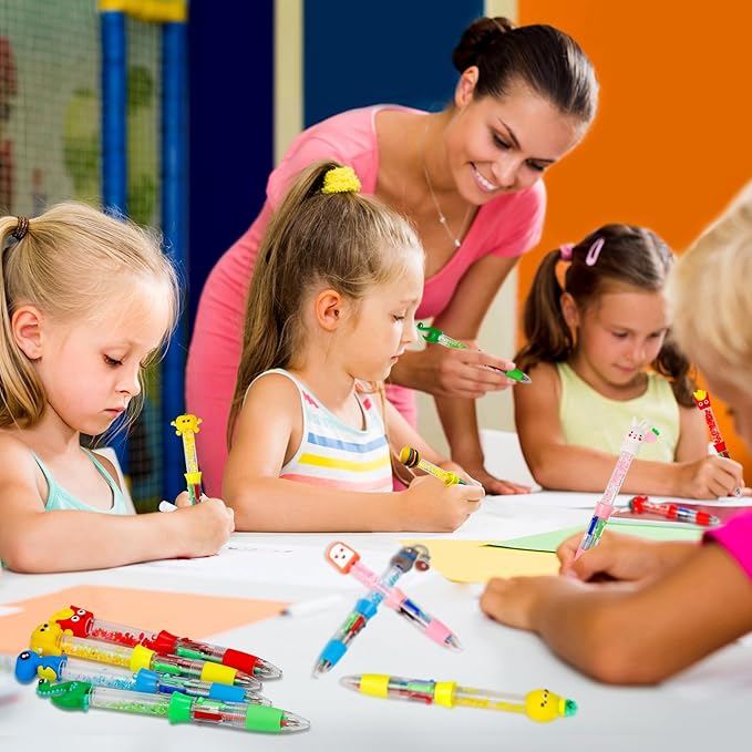 20Pcs Multicolor Pens in One 4-in-1 Cute Pens Bulk for Kids, Ballpoint Pen for Birthdays and Children's Parties, Fun Gifts Assorted Ink Kawaii Pen-BubblyBeeBaby