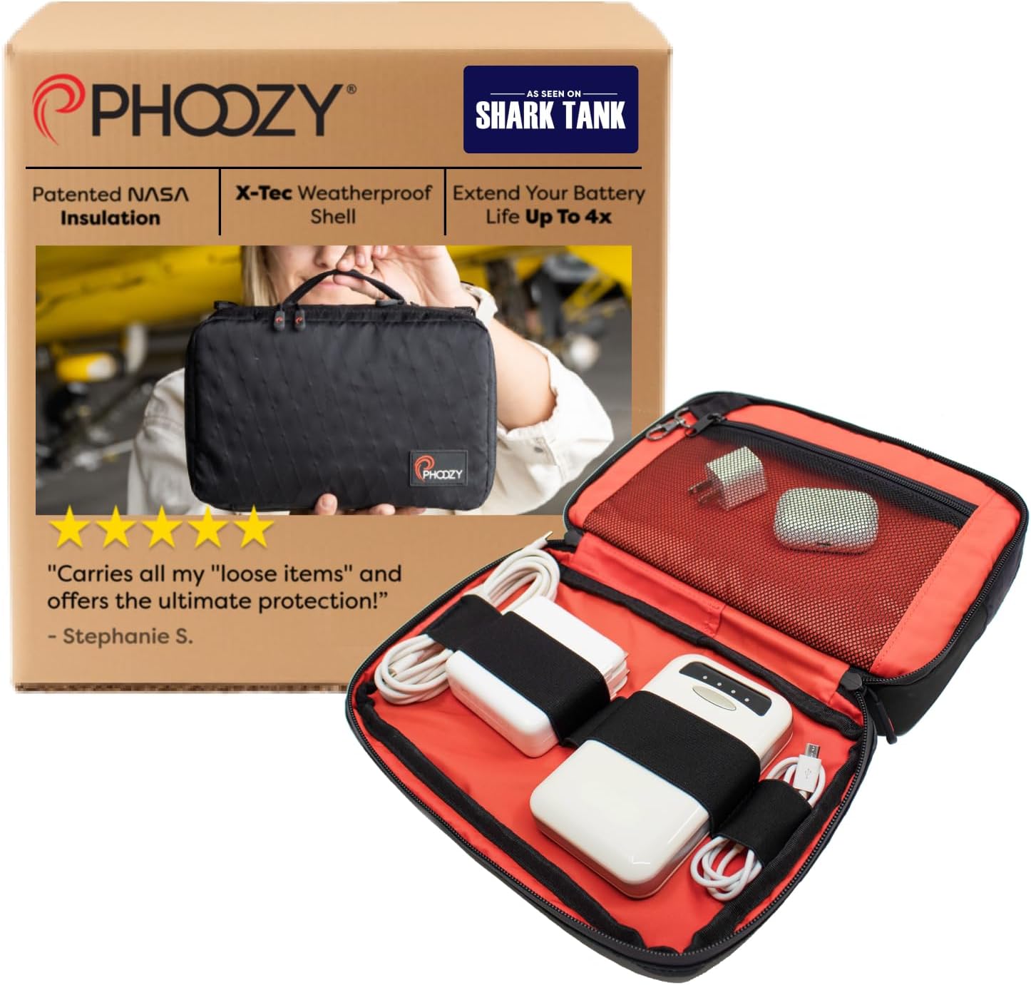 PHOOZY Premium Tech Bag & Cable Organizer Bag for Travel Accessories | Warm Weather Protection for Your Travel Essentials | Drop-Proof & Weatherproof with Skid Pad for Grip & Durability (BLACK CAMO)