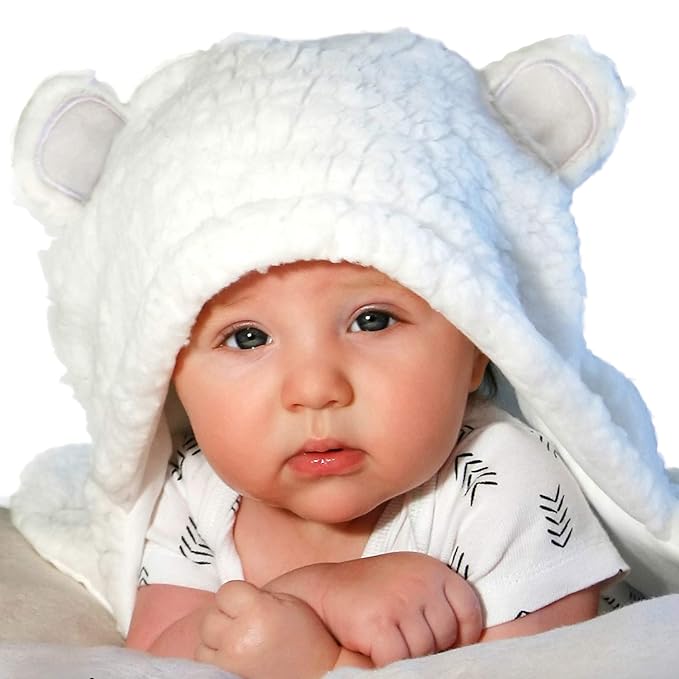 Jam Naturals-Cute Bear Organic Newborn Swaddle Wrap- Gender Neutral Soft Baby Blanket (White, 3-6m)-BubblyBeeBaby