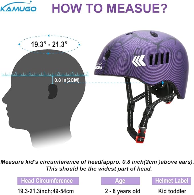 KAMUGO Kids Bike Helmet Set, Toddler Helmet for Ages 2-8 Boys Girls with Sports Protective Gear Set Knee Elbow Wrist Pads for Skateboard Cycling Scooter Rollerblading-BubblyBeeBaby