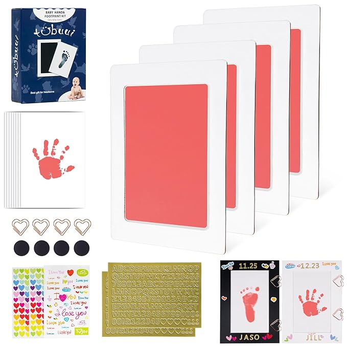 Inkless Baby Hand and Footprint Kit,Clean Touch Ink Pad for Baby Footprint Kit,No Mess Dog Paw Print Kit,DIY Footprint Ink for Baby Keepsake Gifts for Boys and Girls-BubblyBeeBaby