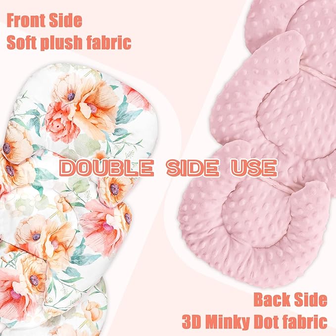 GFU Infant Stroller mat, Fits for Stroller, Swing, Flowers-BubblyBeeBaby