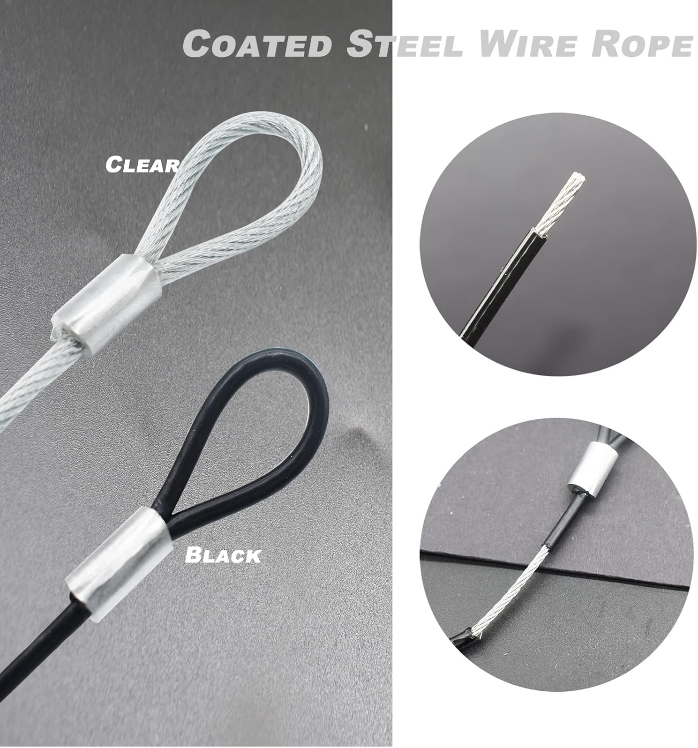 4FT 4mm Stainless Steel Outdoor Travel Security Cable Lock,Braided Steel Coated Safety Cable Luggage Lock,Safety Cable Wire Rope Double Loop Lightweight