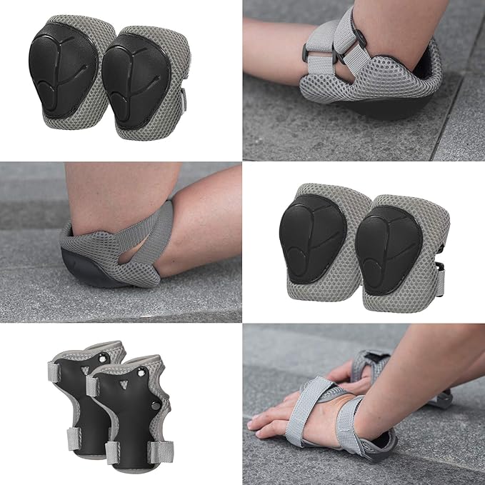 Kids Bike Helmet and Pads Set for Ages 2–14, CPSC Certified Adjustable Helmet with Knee Elbow Wrist Guards, for Skateboard, Scooter, Skating, Rollerblading, Multi-Sport Protective Gear-BubblyBeeBaby